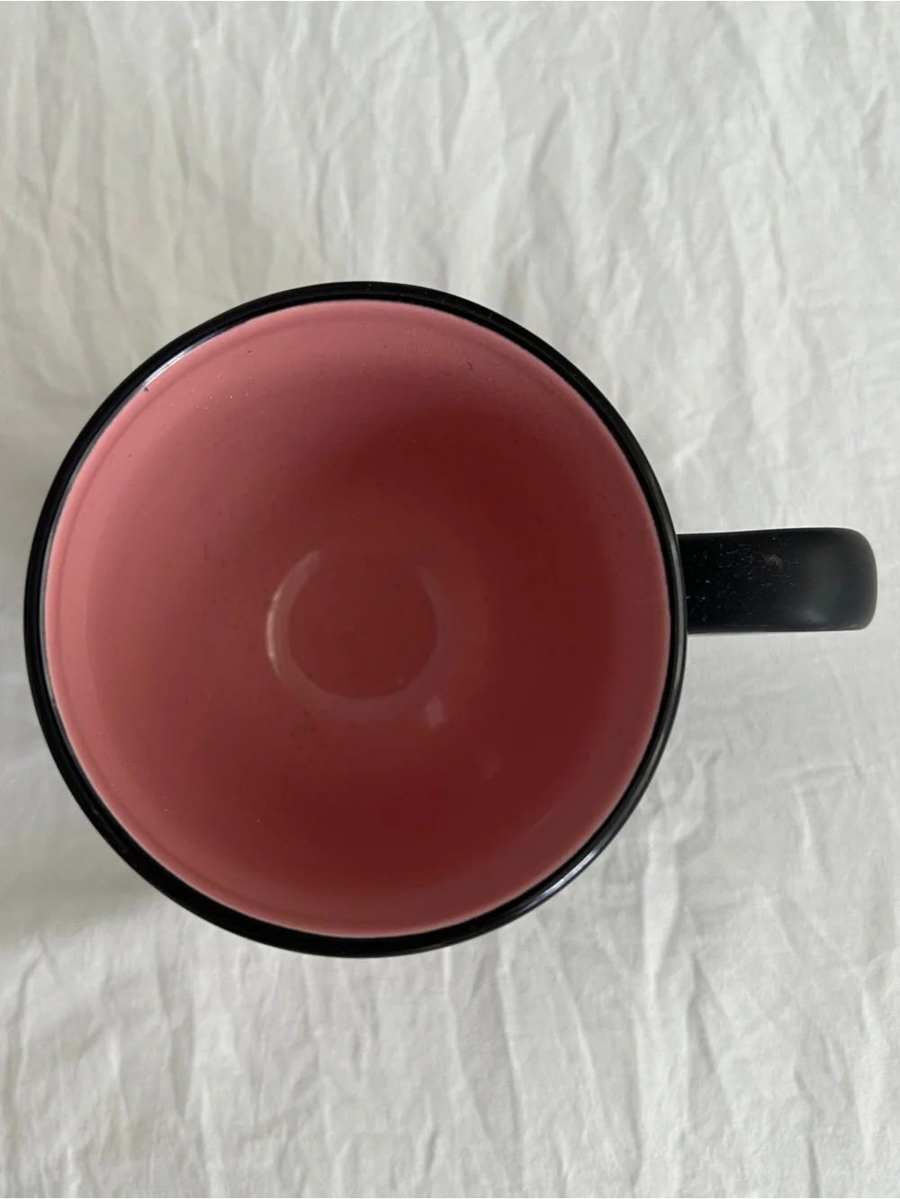 Pink Logo Black Ceramic Coffee Mug